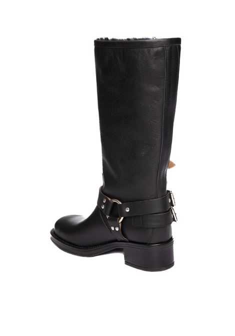 Black windsor boot GISEL MOIRE | WINDSORMONT-NERO